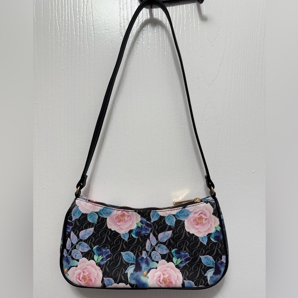 Rampage Floral Black Shoulder Bag - Picture 2 of 3